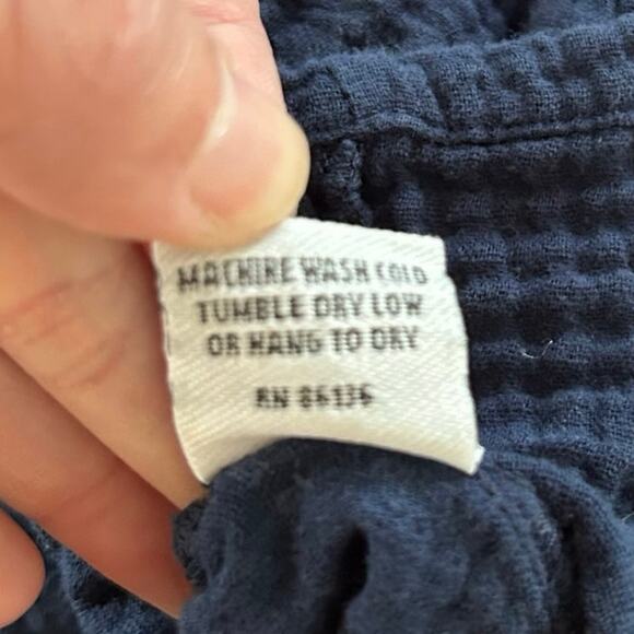 Bryn Walker Women Oversized Short Sleeve Top Blouse Blue Lagenlook Boho Large - Picture 9 of 9